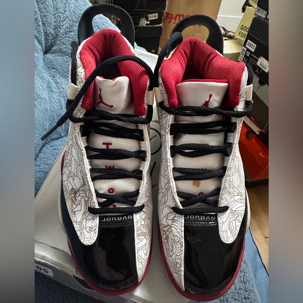Air Jordan Dub-Zero (White and Black Varsity Red)
